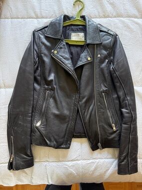 Zara Black Moto Leather Jacket